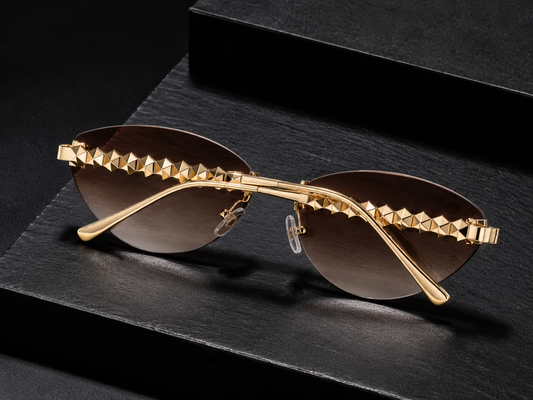Minimalist Rimless Cat-Eye Sunglasses